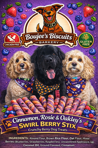Cinnamon, Rosie & Oakley's Swirl Berry Stix